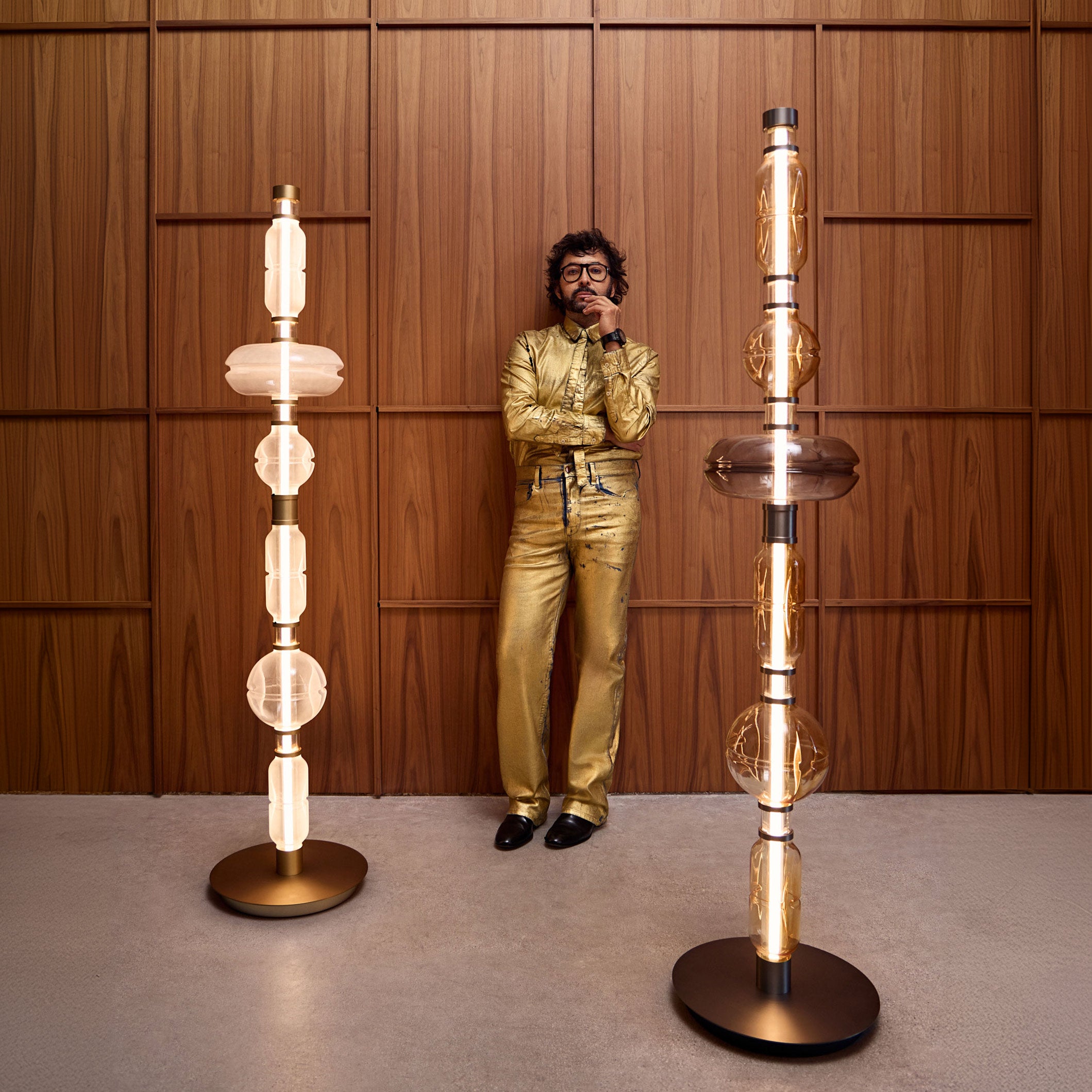 72" Gold LED Floor Lamp