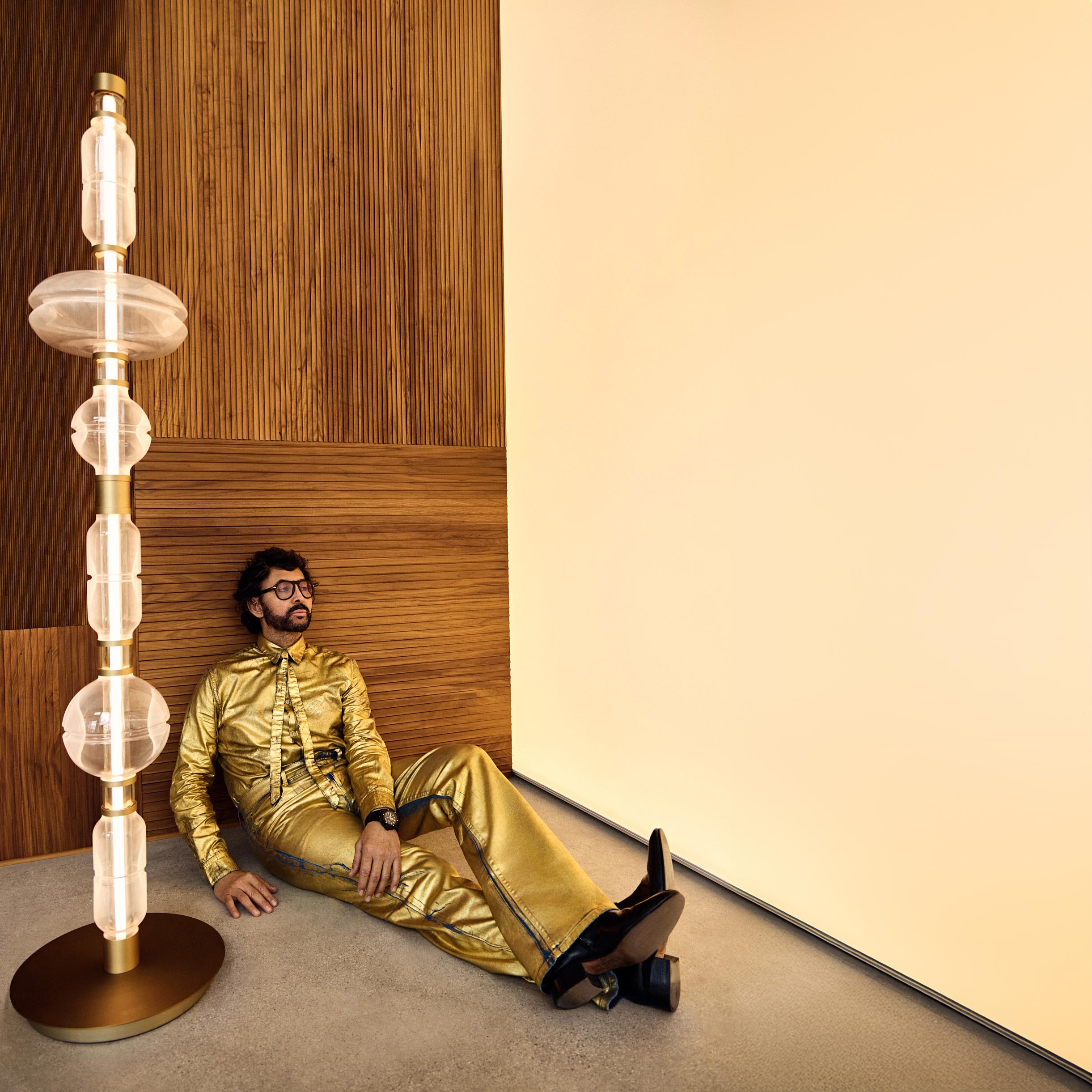 72" Gold LED Floor Lamp