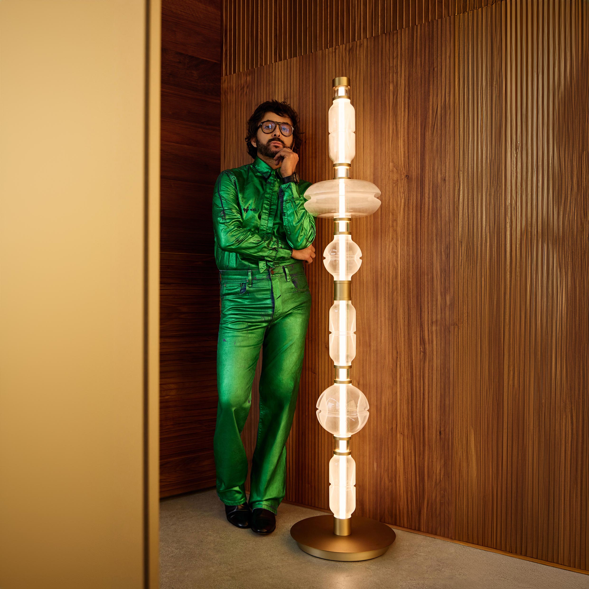 72" Gold LED Floor Lamp